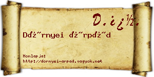 Dörnyei Árpád névjegykártya