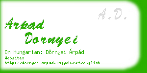 arpad dornyei business card